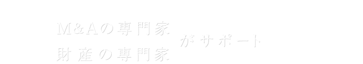 М＆Aの専門家・財産の専門家がサポート